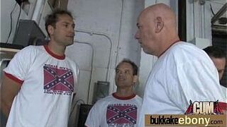 Interracial bukkake with a horny sexy ebony 5 porn video